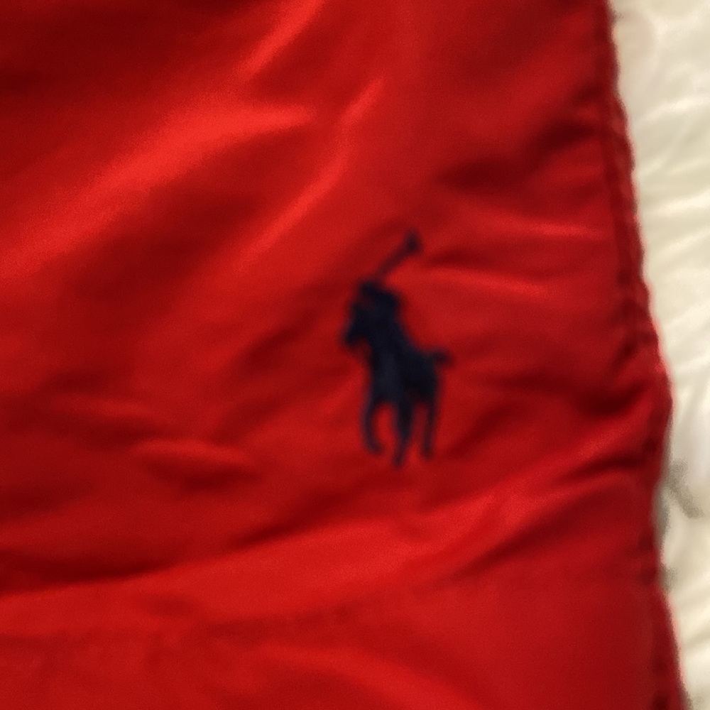 Polo by Ralph Lauren Man Swim Shorts size L inseam 5” red color - Picture 2 of 12